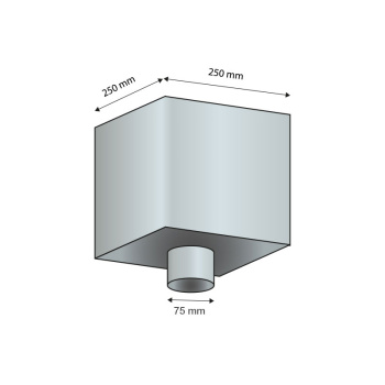 Collector with overflow for Ø 80 round and square 100 mm downpipe